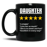 Daughter Gift 5 Star (1) Black Coffee Mug