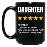 Daughter Gift 5 Star (1) Black Coffee Mug