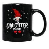 Daughter Gnome Family Christmas Pajama Daughter Gnome Gear Black Coffee Mug - Black