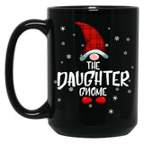 Daughter Gnome Family Christmas Pajama Daughter Gnome Gear Black Coffee Mug