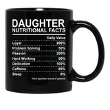 Daughter Nutritional Facts Black Coffee Mug - Black