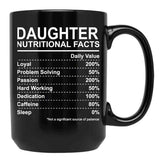 Daughter Nutritional Facts Black Coffee Mug - Black