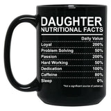 Daughter Nutritional Facts Black Coffee Mug