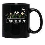 Daughter With White Flowers Black Coffee Mug - Black