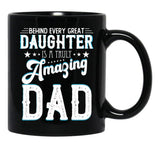 Daughters Gift For Fathers Day Black Coffee Mug - Black