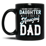 Daughters Gift For Fathers Day Black Coffee Mug