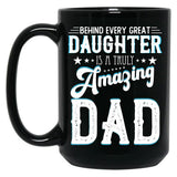 Daughters Gift For Fathers Day Black Coffee Mug