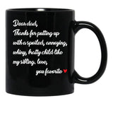 Dear Dad Black Coffee Mug - Black