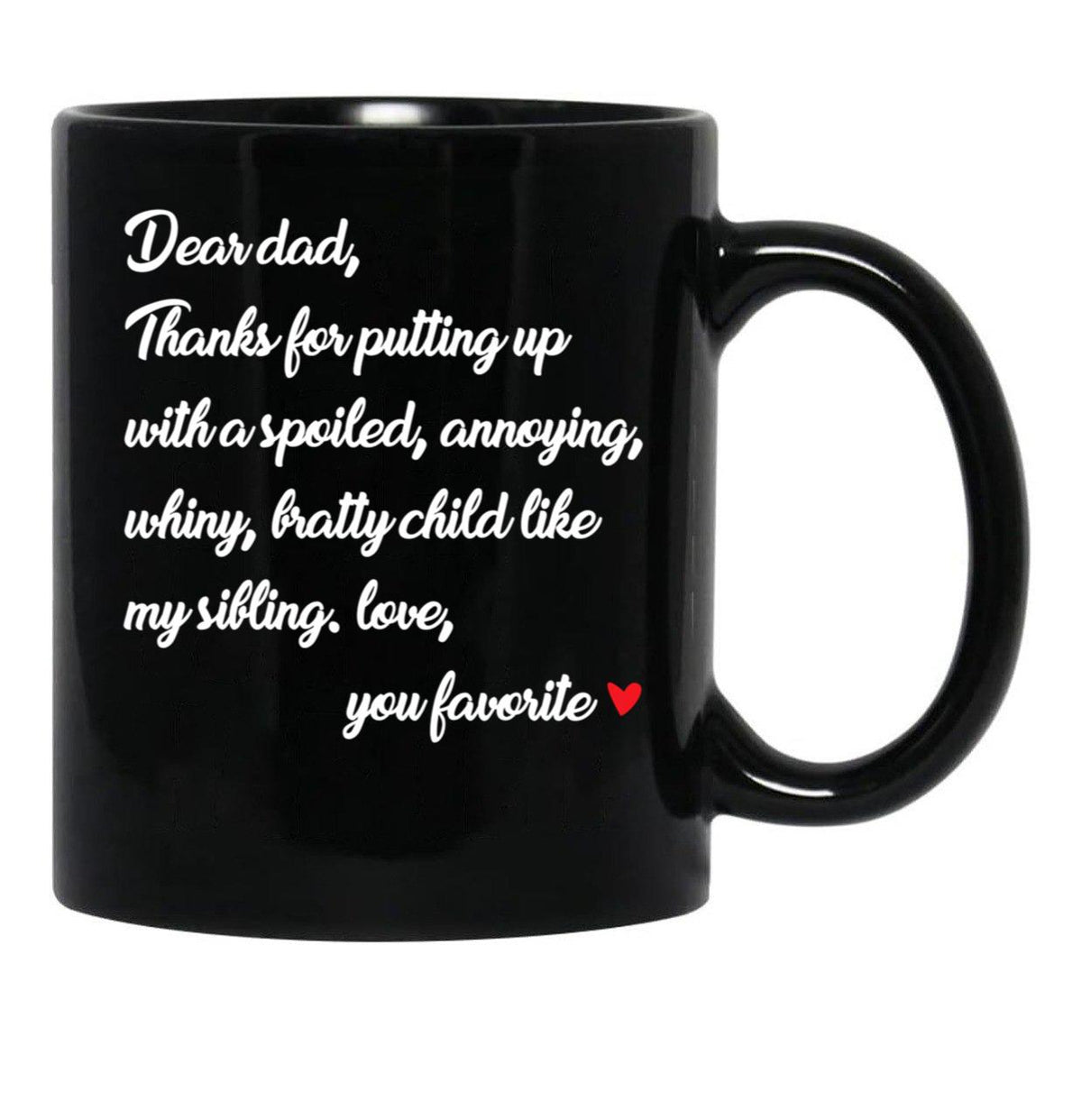 Dear Dad Black Coffee Mug - Black