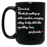 Dear Dad Black Coffee Mug