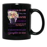 Dear Daughter-In-Law - Flowers - How Valuable And Precious You Are To Me Black Coffee Mug - Black