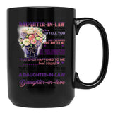Dear Daughter-In-Law - Flowers - How Valuable And Precious You Are To Me Black Coffee Mug - Black
