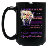 Dear Daughter-In-Law - Flowers - How Valuable And Precious You Are To Me Black Coffee Mug