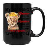 Dear Son Gift-Overwhelmed Straighten Crown Black Coffee Mug - Black