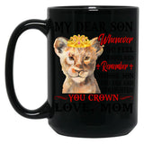 Dear Son Gift-Overwhelmed Straighten Crown Black Coffee Mug