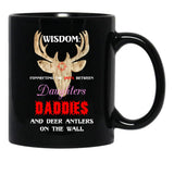 Deer Wisdom - Hunter Meme Black Coffee Mug - Black