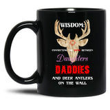 Deer Wisdom - Hunter Meme Black Coffee Mug