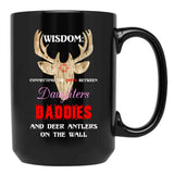 Deer Wisdom - Hunter Meme Black Coffee Mug - Black