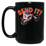 Dirt Bike Jump Or Motocross Jump Mx Or Motorcycle Jump Send It Black Coffee Mug, Gift Coffee Mug