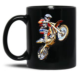 Dirt Bike Jump Or Motocross Jump Mx Or Motorcycle Jump Black Coffee Mug, Gift Coffee Mug