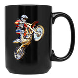 Dirt Bike Jump Or Motocross Jump Mx Or Motorcycle Jump Black Coffee Mug, Gift Coffee Mug - Black