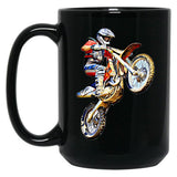 Dirt Bike Jump Or Motocross Jump Mx Or Motorcycle Jump Black Coffee Mug, Gift Coffee Mug