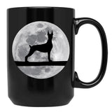 Doberman Dog Night Moon Doberman Lover Black Coffee Mug, Gift Coffee Mug - Black