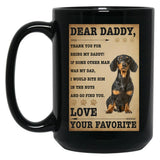 Dog Dear Daddy Black Coffee Mug