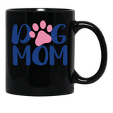Dog Mom Funny Logo Black Coffee Mug, Gift Coffee Mug - Black