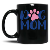 Dog Mom Funny Logo Black Coffee Mug, Gift Coffee Mug