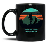Dog Mom Hiking Proud Dog Mom Hiking Mom Black Coffee Mug, Gift Coffee Mug
