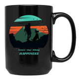 Dog Mom Hiking Proud Dog Mom Hiking Mom Black Coffee Mug, Gift Coffee Mug - Black