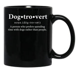 Dogtrovert Definition Black Coffee Mug, Gift Coffee Mug - Black