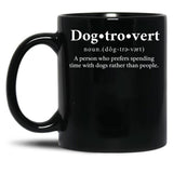 Dogtrovert Definition Black Coffee Mug, Gift Coffee Mug