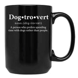 Dogtrovert Definition Black Coffee Mug, Gift Coffee Mug - Black