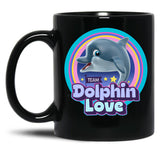 Dolphin Lover Gift Black Coffee Mug, Gift Coffee Mug