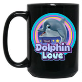 Dolphin Lover Gift Black Coffee Mug, Gift Coffee Mug