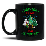 Driving Home For Christmas Funny Golf Christmas Black Coffee Mug, Gift Coffee Mug