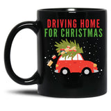 Driving Home For Christmas Black Coffee Mug, Gift Coffee Mug