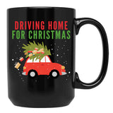 Driving Home For Christmas Black Coffee Mug, Gift Coffee Mug - Black