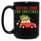 Driving Home For Christmas Black Coffee Mug, Gift Coffee Mug