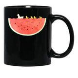 Duckies And Watermelon Black Coffee Mug, Gift Coffee Mug - Black