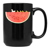 Duckies And Watermelon Black Coffee Mug, Gift Coffee Mug - Black