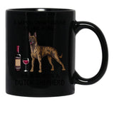 Dutch Shepherd And Wine Funny Gift For Dog Mom Black Coffee Mug, Gift Coffee Mug - Black