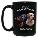 Easily Distracted By Labradors Labrador Retriever Shirt Black Coffee Mug, Gift Coffee Mug