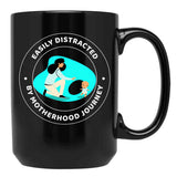 Easily Distracted By Motherhood Journey Black Coffee Mug, Gift Coffee Mug - Black