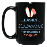 Easily Distracted By Rabbits (5) Black Coffee Mug, Gift Coffee Mug