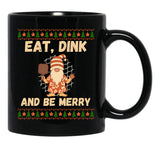 Eat Dink And Be Merry Funny Christmas Pickleball Black Coffee Mug, Gift Coffee Mug - Black