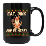 Eat Dink And Be Merry Funny Christmas Pickleball Black Coffee Mug, Gift Coffee Mug - Black
