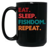 Eat Sleep Fishdom Repeat Black Coffee Mug, Gift Coffee Mug